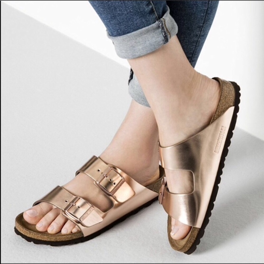 🆕 Birkenstock x Anthropologie arizona metallic - Picture 1 of 11